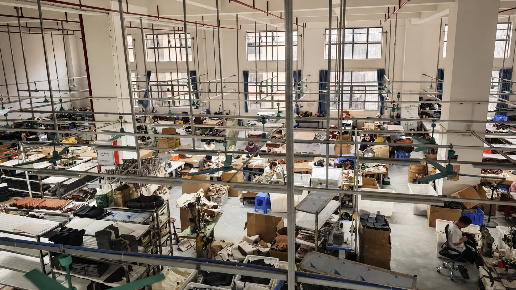 BODA leather handbag production floor in Guangzhou