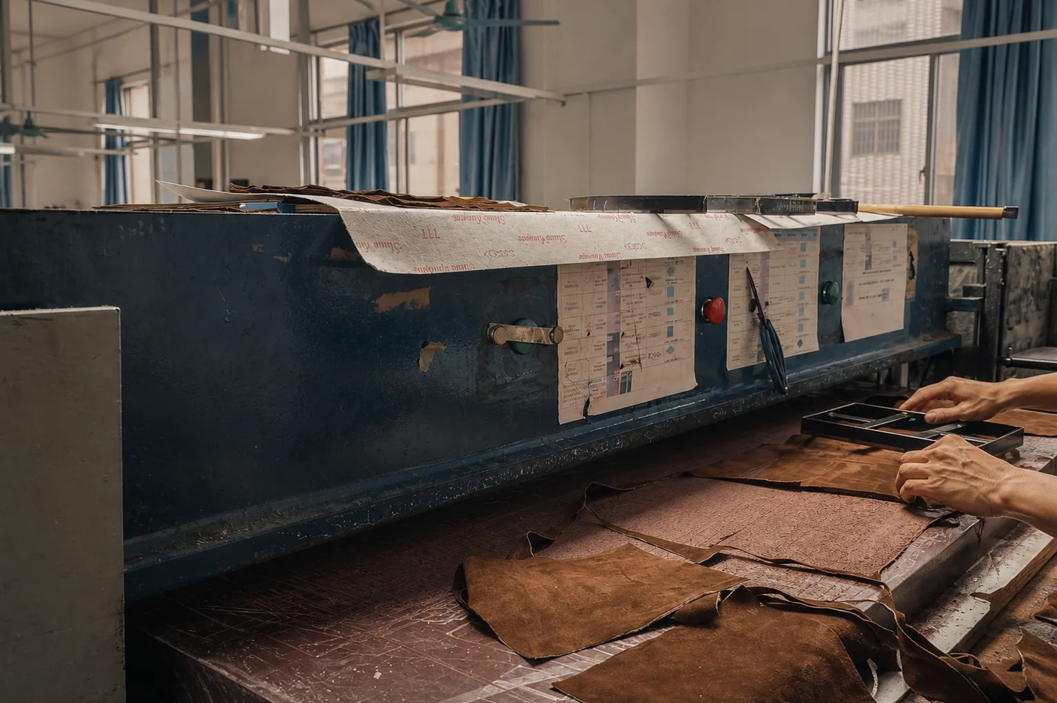 Leather cutting work at BODA