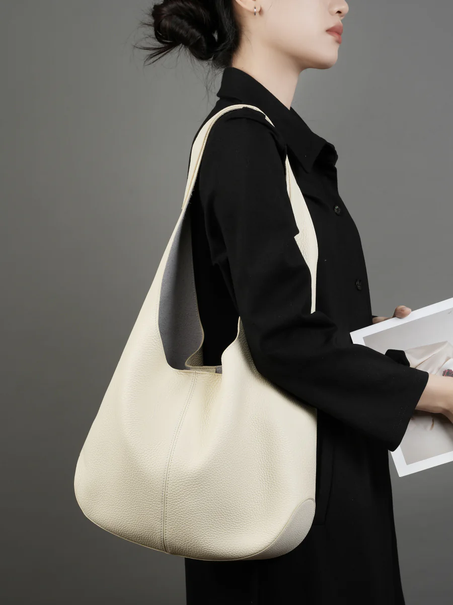 Grained Leather Hobo — BODA leather handbag manufacturing