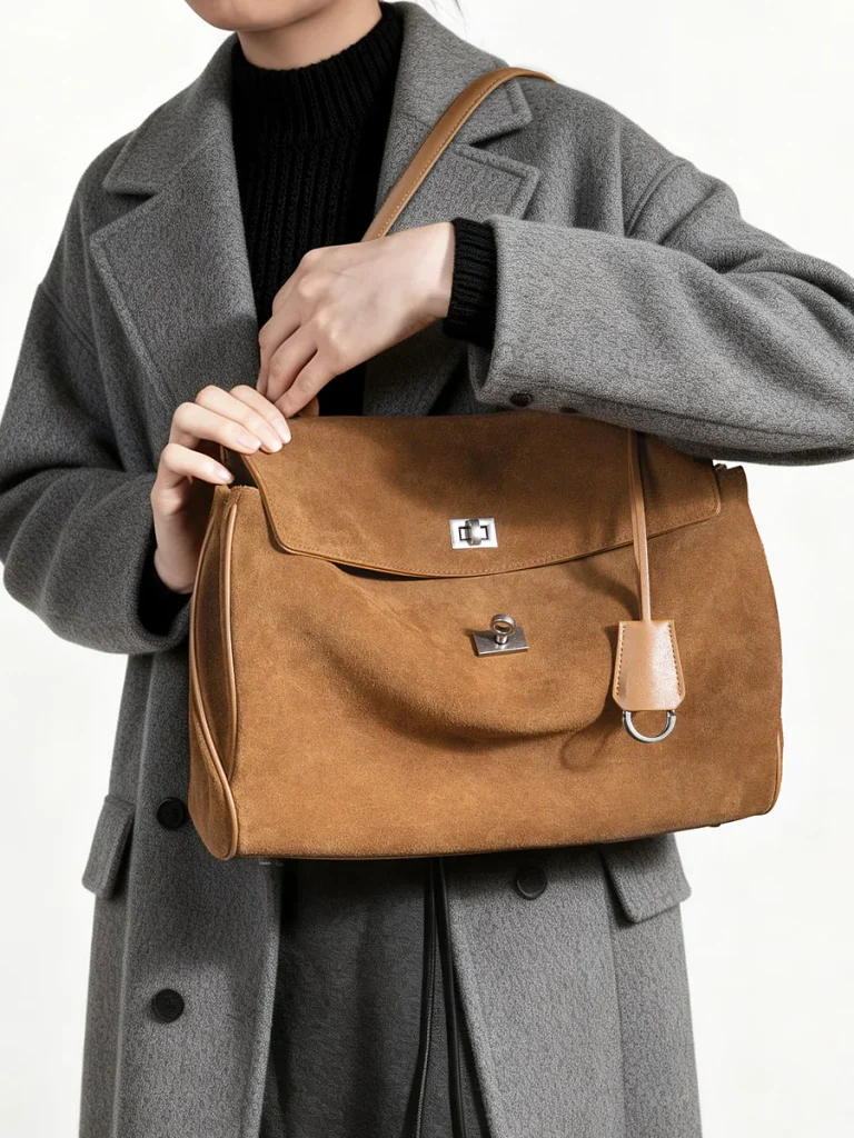 Large Flap Shoulder Bag — BODA leather handbag manufacturing