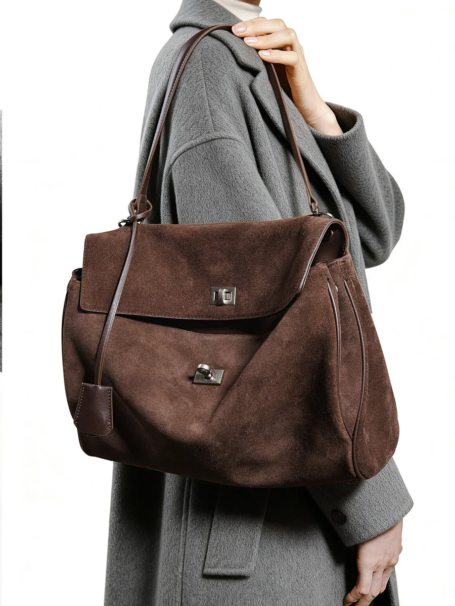 Large Flap Shoulder Bag — BODA leather handbag manufacturing