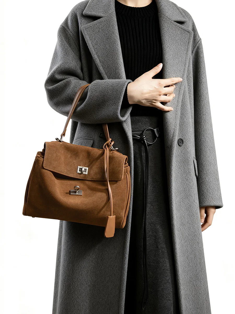 Large Flap Shoulder Bag — BODA leather handbag manufacturing