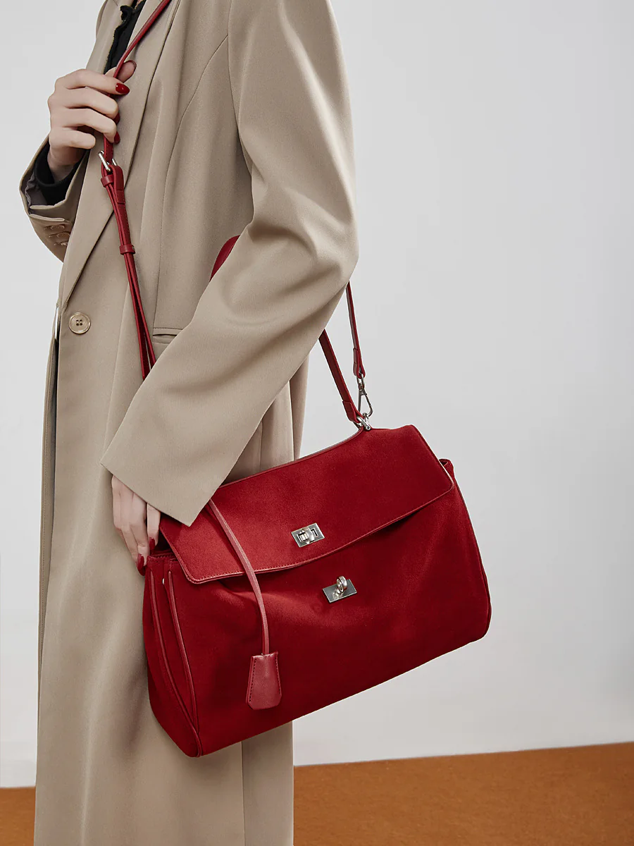 Large Flap Shoulder Bag — BODA leather handbag manufacturing