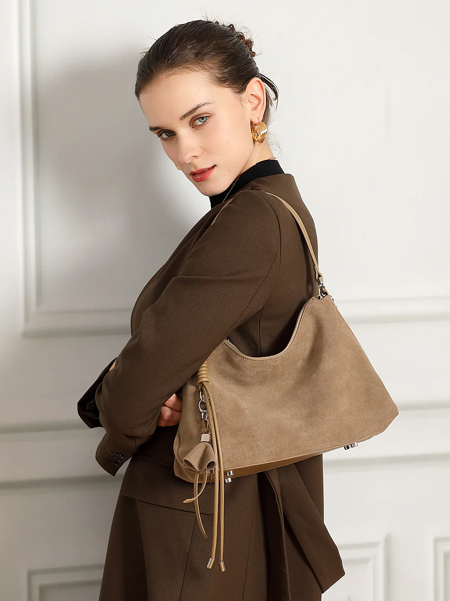 Suede Tassel Hobo — BODA leather handbag manufacturing