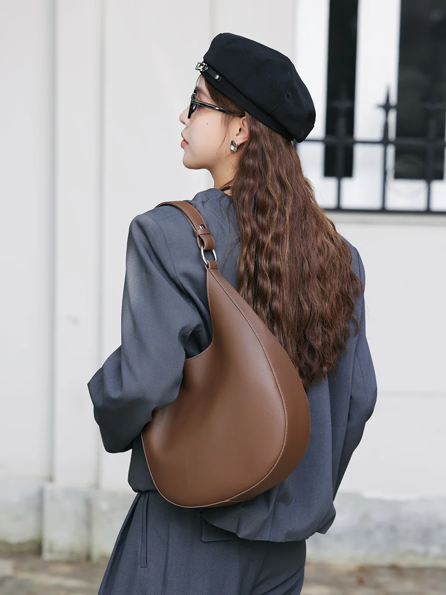Teardrop Leather Hobo — BODA leather handbag manufacturing