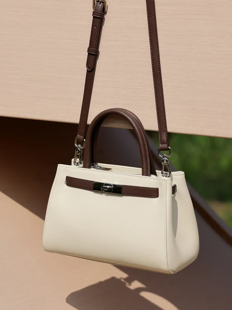 Contrast Trim Mini Top Handle — BODA leather handbag manufacturing