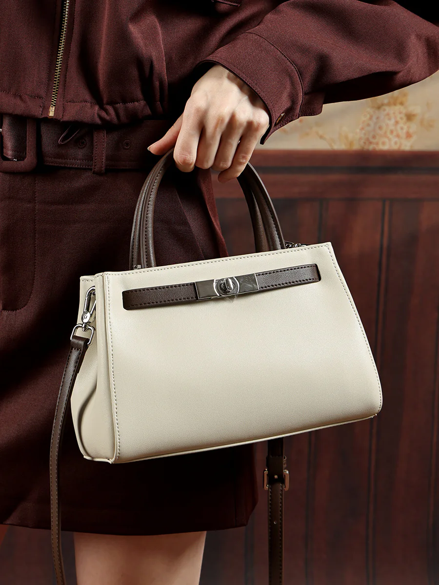 Contrast Trim Mini Top Handle — BODA leather handbag manufacturing