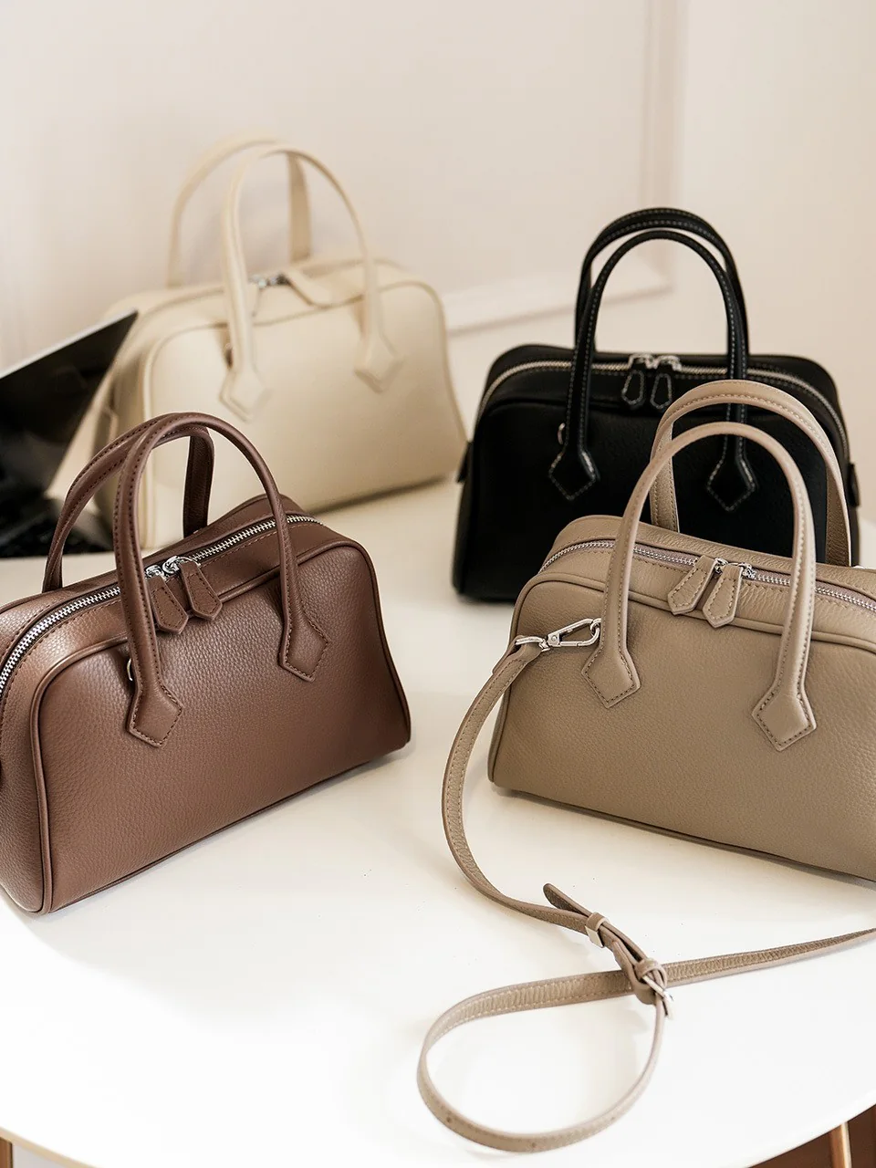 Double-Zip Boston Bag — BODA leather handbag manufacturing