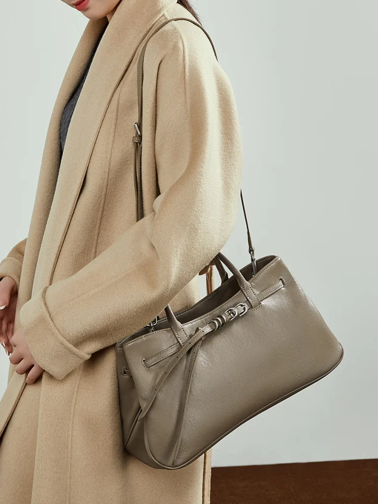 Drawstring Detail Top Handle Bag — BODA leather handbag manufacturing