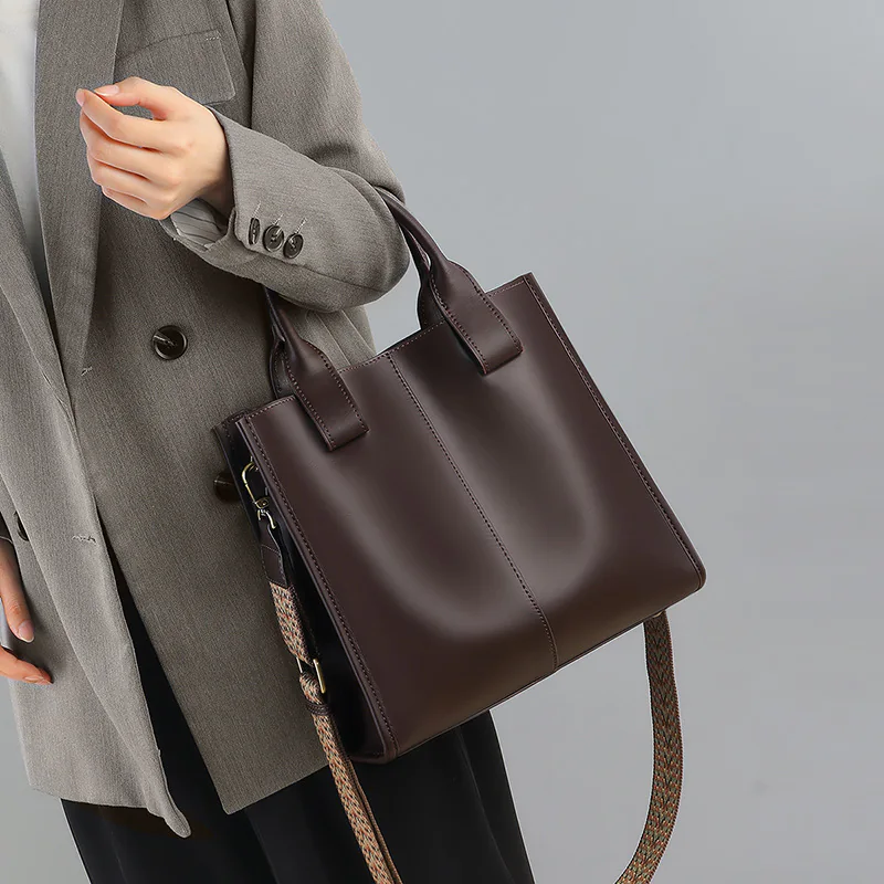 Square Leather Top Handle — BODA leather handbag manufacturing